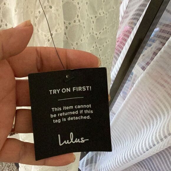 NWT Lulus Number One Cutie White Sleeveless Ruffled Skater Mini Dress Women’s Me - Picture 8 of 11